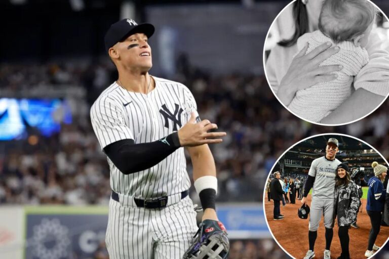 Aaron judge celebrates his first father's day as a new