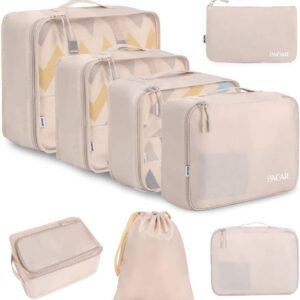 BAGAIL Travel Packing Cubes Set - Cream