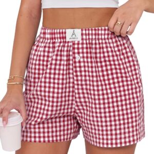 Gingham lounge shorts for women