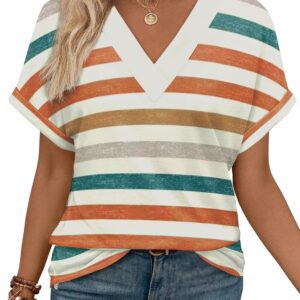 WIHOLL Women's Summer V-Neck Dolman Top