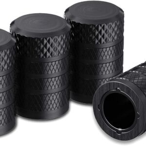 CKAuto Anodized Aluminum Valve Caps – 4-Pack Black