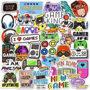 Gamer Sticker Pack for Kids - 50 Waterproof Vinyl Designs
