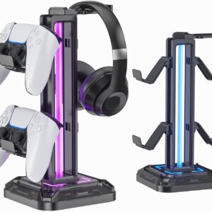 KDD RGB Gaming Headset Stand with Controller Holder