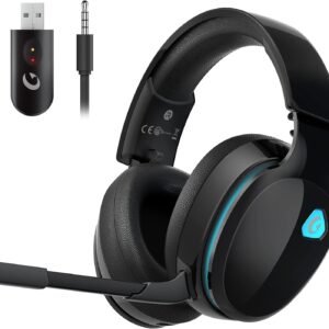 2.4GHz Wireless Gaming Headset for PS5/PS4/PC/Nintendo Switch - Noise-Canceling Mic, 40+ Hr Battery, Bluetooth 5.3