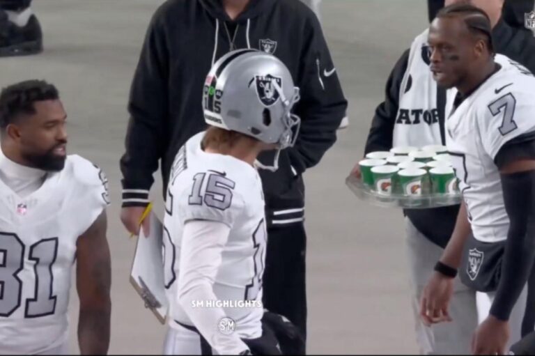 Kenny Pickett Breaks Up Geno Smith’s Intense Raiders Sideline Exchange
