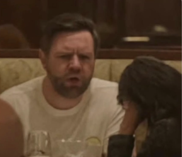 JD Vance Takes on Viral Meme of Restaurant Showdown in Grubby Tee