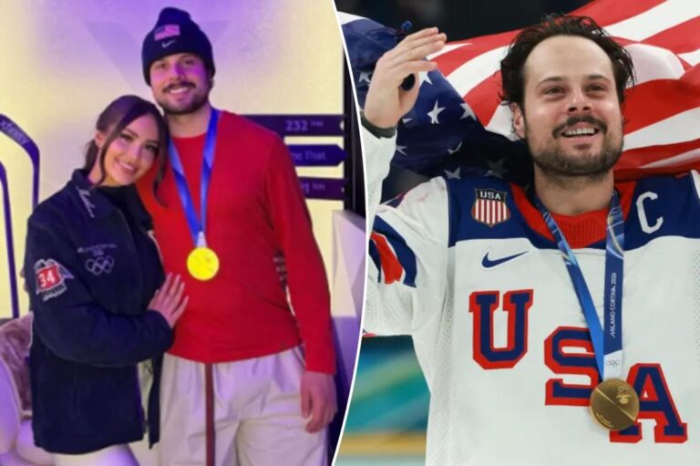 Auston Matthews and Girlfriend Celebrate USA Olympic Victory Together