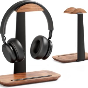 Walnut Headphone Stand with Storage