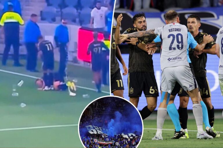 Drinks Fly as Tensions Rise at LAFC vs Cruz Azul Showdown