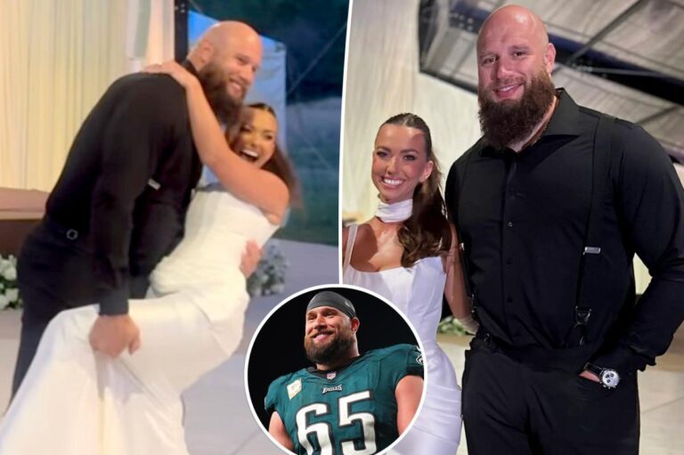Eagles Star Lane Johnson Ties the Knot with Kelsey Homer