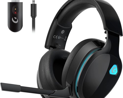 2.4GHz Wireless Gaming Headset for PS5/PS4/PC/Nintendo Switch - Noise-Canceling Mic,