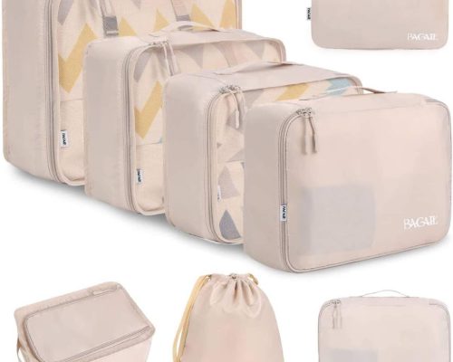 BAGAIL Travel Packing Cubes Set - Cream