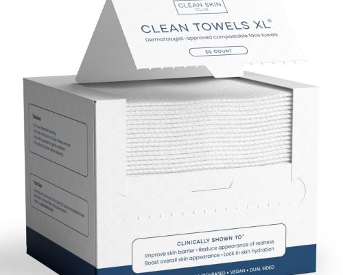 Clean skin club biobased face towels xl, 50 count