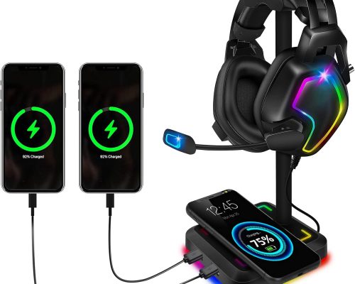 Dual Charging Headphone Stand