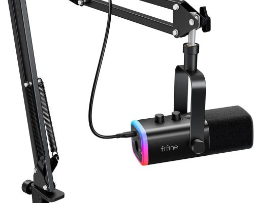 FIFINE AM8T RGB Gaming Mic Set