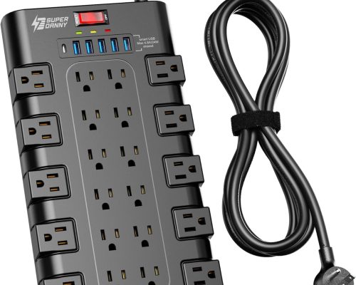 SUPERDANNY SurgeMaster Power Hub 22 AC Outlets & 6 USB