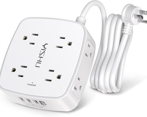 Surge protector power strip with usb ports and 6ft cord