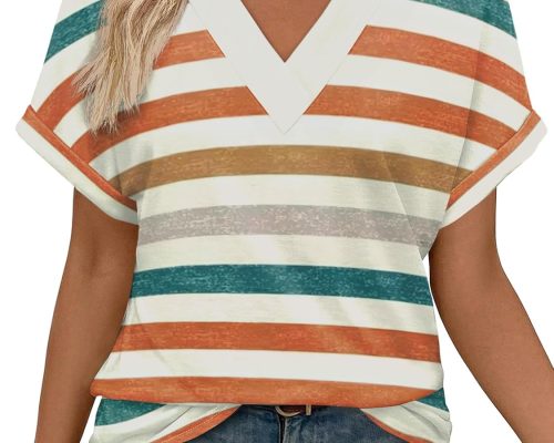 WIHOLL Women's Summer V-Neck Dolman Top